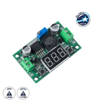 GloboStar® 73111 Ρυθμιστής Τάσης - Voltage Regulator DC Converter Module - Input DC4-40V - Output DC1.3-37V Max Load 3A Μ5.5 x Π3.5 x Υ1.2cm